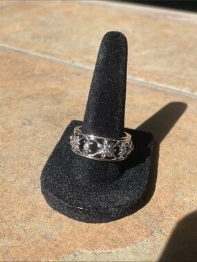 Lia Sophia Silver tone Floral Filigree Band - B13